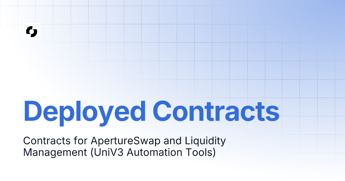 Deployed Contracts | Aperture Finance